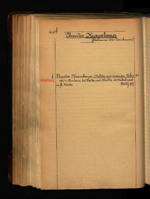 Theodor Krausbauer. (Deckname: Odo Twiehausen).