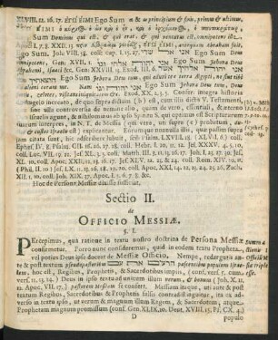 Sectio II. de Officio Messiae.