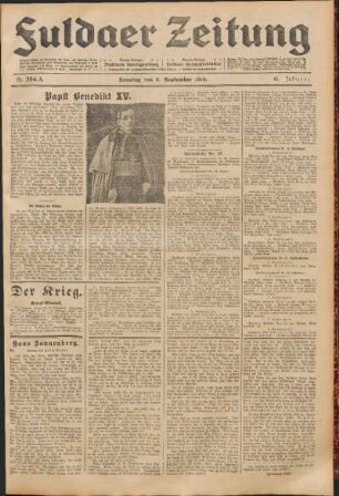 Ausgabe vom Sonntag, den 06. September 1914.
