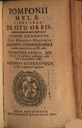 De situ orbis libri tres