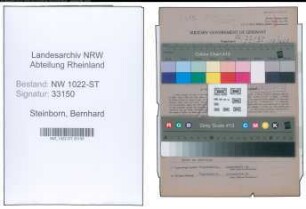 Entnazifizierung Bernhard Steinborn , geb. 28.10.1900 (Fabrikant)