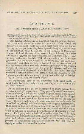 Chapter VII. The Kachin hills and the Chingpaw