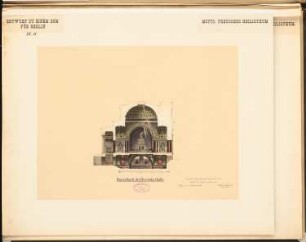 Berliner Dom Schinkelwettbewerb 1884: Querschnitt der Herrscherhalle