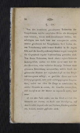 [Von den gewaltsamen Todesarten des Neugebornen, § 67 u. folg.]
