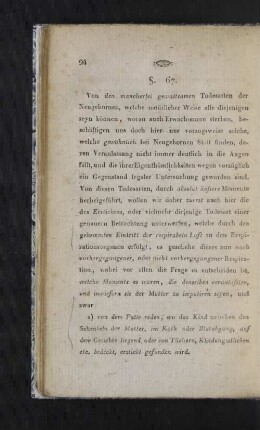 [Von den gewaltsamen Todesarten des Neugebornen, § 67 u. folg.]