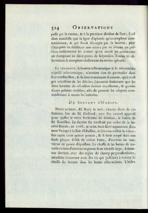 Du Sextant D'Hadley.