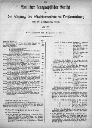 No. 27, 28. September 1899
