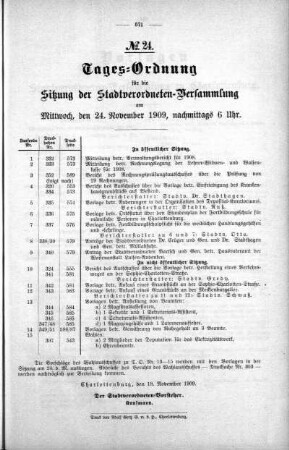 Tages-Ordnung . No. 24. (332-354), 24. November 1909