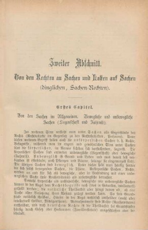 Zweiter Abschnitt. Von den Rechten an Sachen und Lasten auf Sachen