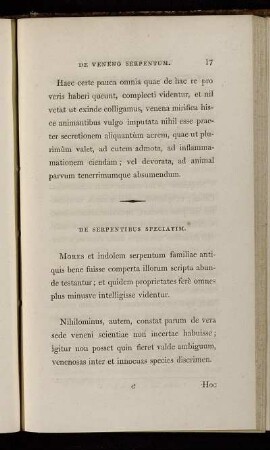 De Serpentibus Speciatim