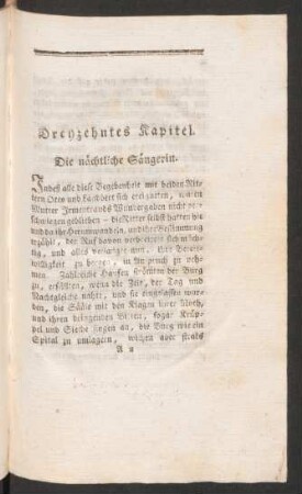 Dreyzehntes Kapitel. Die nächtliche Sängerin.