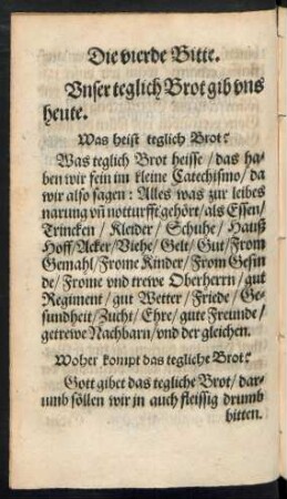 Die vierde Bitte.