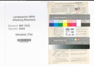 Entnazifizierung Fritz Kempkes , geb. 11.06.1915 (Polizeibeamter)