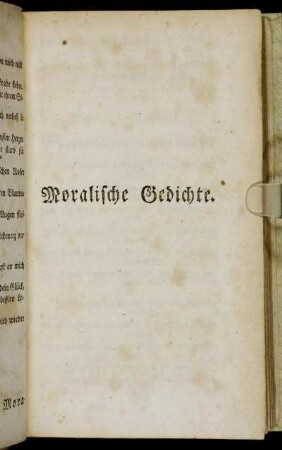 Moralische Gedichte.