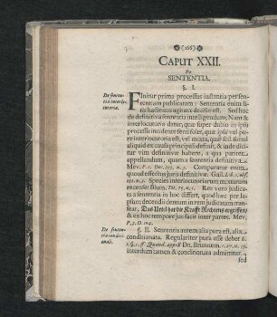 Caput XXII. De Sententia.