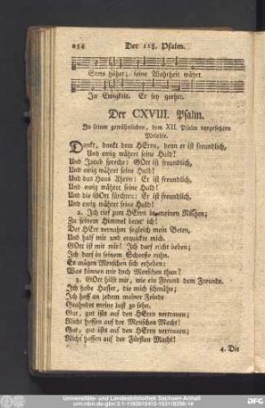 Der CXVIII. Psalm.