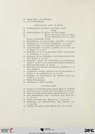 Kristalle und Gläser (Nr. 35-52)