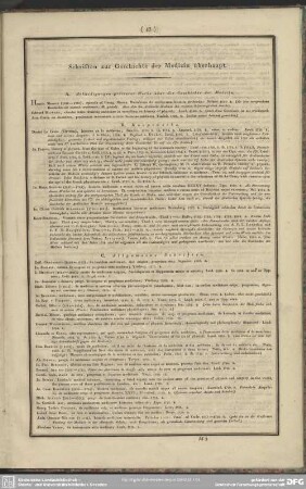 Schriften zur Geschichte der Medizin überhaupt