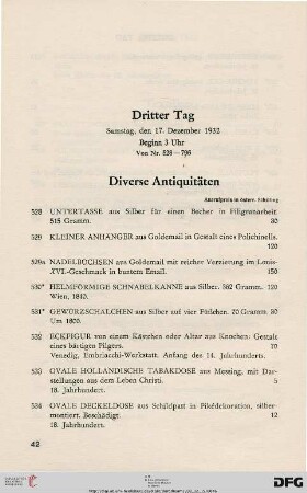 Diverse Antiquitäten (Nr. 528-550)