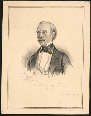 Portrait des Bauakademiestudenten E. Schmitz: Dem Freund Fritz Müller gewidmetes Portrait