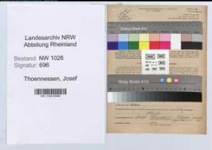 Entnazifizierung Josef Thoennessen , geb. 20.05.1909 (Bauarbeiter)