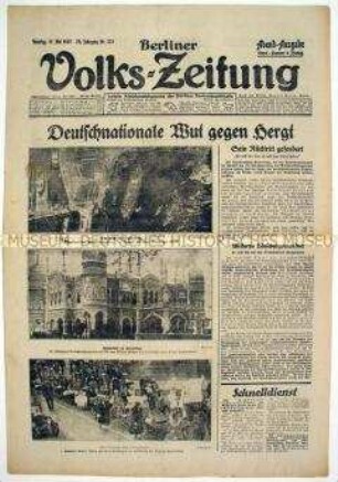 Berliner Volks-Zeitung u.a. zur Diskussion um das "Republikschutzgesetz"