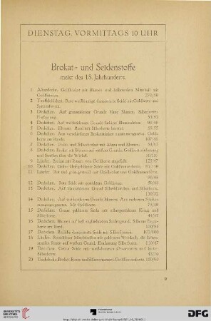 Dienstag, vormittags 10 Uhr (Nr. 1-146)