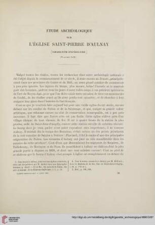 11: Etude archéologique sur l'église de Saint-Pierre d'Aulnay : (Charente-Inférieure)