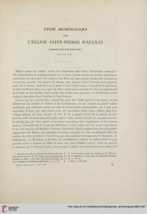 11: Etude archéologique sur l'église de Saint-Pierre d'Aulnay : (Charente-Inférieure)