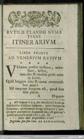 Liber Primus Ad Venerium Rufium