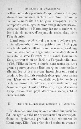 II. - Ce que l'Allemagne demande a Hambourg.