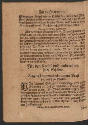 Für den Krebs und andere fressende Schäden.
