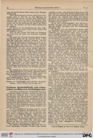 9: Farbloser Kautschukfirnis zum Ueberziehen von Malereien, Zeichnungen usw.