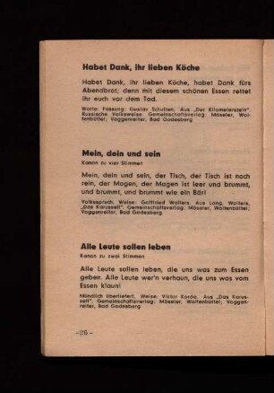 Habet Dank, ihr lieben Köche