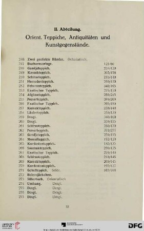 Orient. Teppiche, Antiquitäten und Kunstgegenstände (Nr. 246-652)