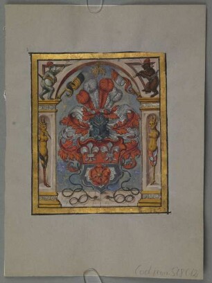 Ganzseitige Wappenminiatur aus einem Stammbuch - BSB Cod.icon. 518(12