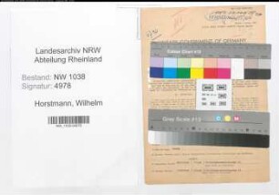 Entnazifizierung Wilhelm Horstmann , geb. 26.04.1896 (Postbeamter)