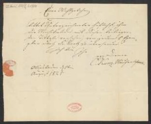 Brief an B. Schott's Söhne : 05.08.1821