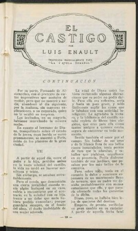 El castigo - Continuación : traducida especialmente para "La Novela Semanal"