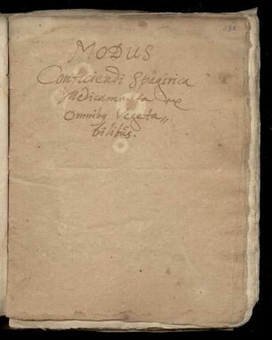 Modus conficiendi spagyrica medicamenta ex omnibus vegetabilibus