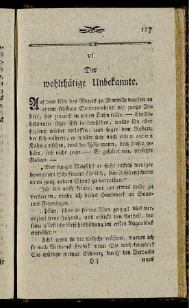 VI. Der wohlthätige Unbekannte.