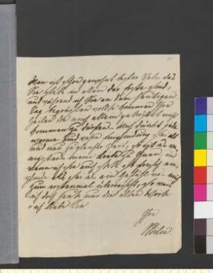 Brief von Goethe, Ottilie von geb. von Pogwisch an Goethe, Johann Wolfgang von