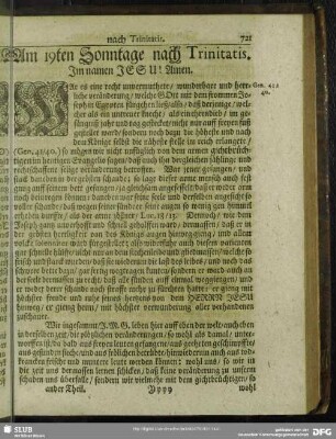 Am 19ten Sonntage nach Trinitatis