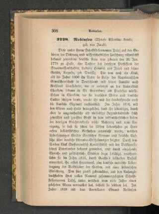 3228. Robinson (Therese Albertine Louise, geb. von Jacob)