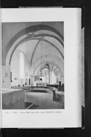 Fig. 4. Ahus. Innenansicht vom Chor gegen Südwesten gesehen.