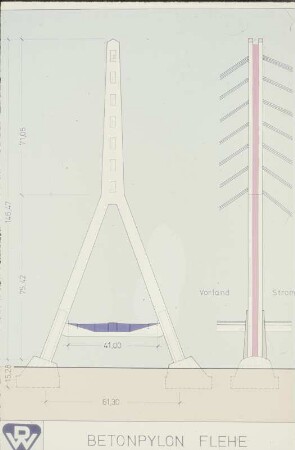 Rheinbrücke, Düsseldorf-Flehe