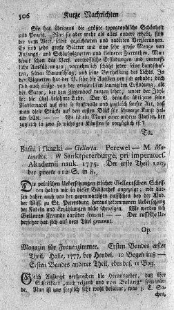 Magazin für Frauenzimmer. Bd.1.