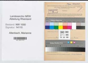 Entnazifizierung Marianne Altenbach, geb. 23.05.1915 (Postassistentin)
