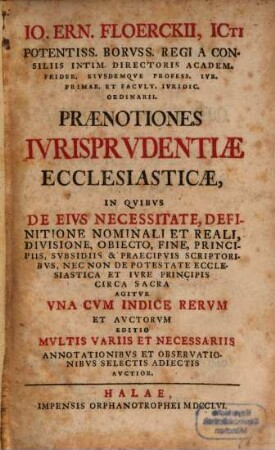 Praenotitiones iurisprudentiae ecclesiasticae