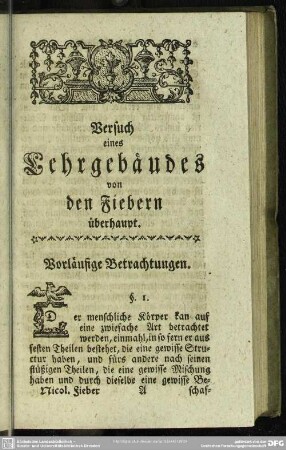 Vorläufige Betrachtungen